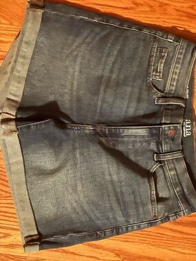 a.n.a High-Rise Dark Blue Denim Shorts